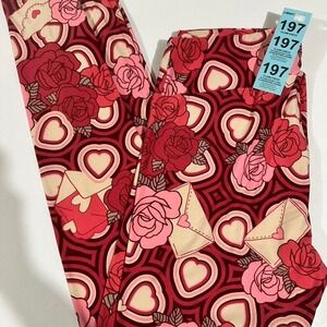 New Old Stock LuLaRoe Heart Roses Leggings Size TC